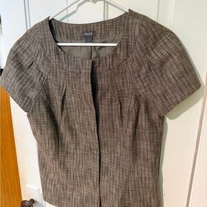Kenneth Cole Reaction Brown Herringbone top size 8
